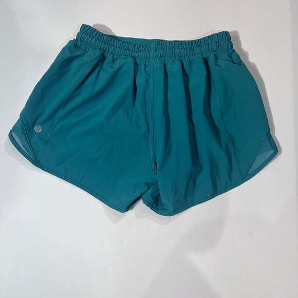 Lululemon Hotty Hot Low-Rise Lined Short 4" Tall - Teal Lagoon size 6 - Picture 4 of 5